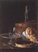 Melendez, Luis Eugenio Still-Life with a Box of Sweets and Bread Twists oil on canvas